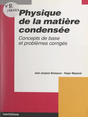 cover image of Physique de la matière condensée